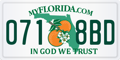 FL license plate 0718BD