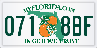 FL license plate 0718BF