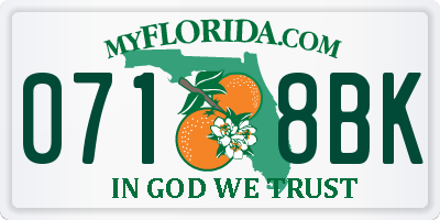FL license plate 0718BK