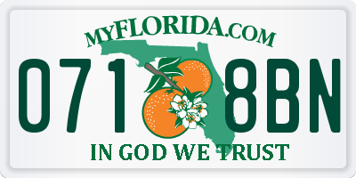 FL license plate 0718BN