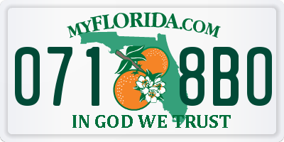 FL license plate 0718BO
