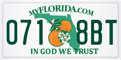 FL license plate 0718BT