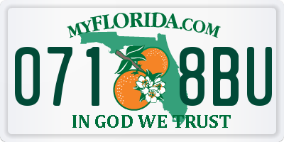 FL license plate 0718BU