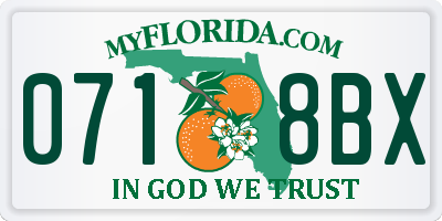 FL license plate 0718BX
