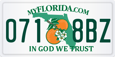 FL license plate 0718BZ