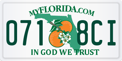 FL license plate 0718CI