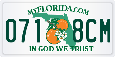 FL license plate 0718CM