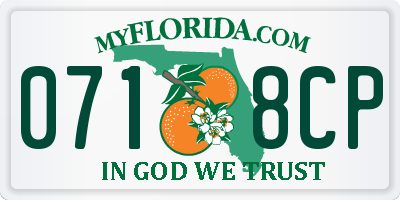 FL license plate 0718CP