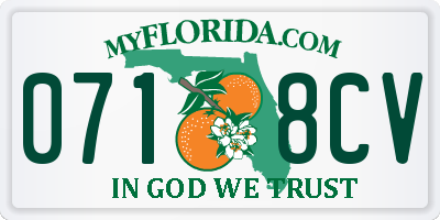 FL license plate 0718CV