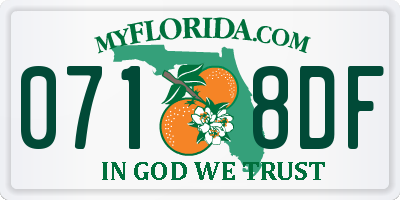 FL license plate 0718DF