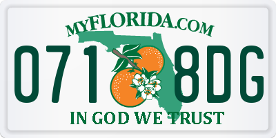 FL license plate 0718DG