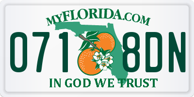 FL license plate 0718DN