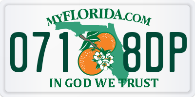 FL license plate 0718DP
