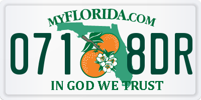 FL license plate 0718DR
