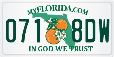 FL license plate 0718DW