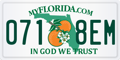 FL license plate 0718EM