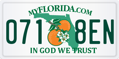 FL license plate 0718EN