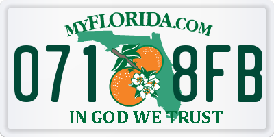 FL license plate 0718FB