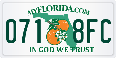 FL license plate 0718FC