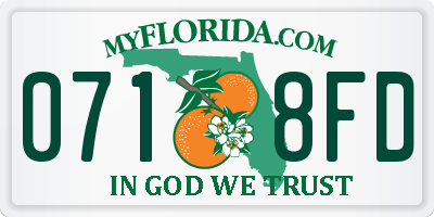 FL license plate 0718FD