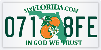 FL license plate 0718FE