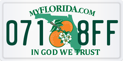 FL license plate 0718FF