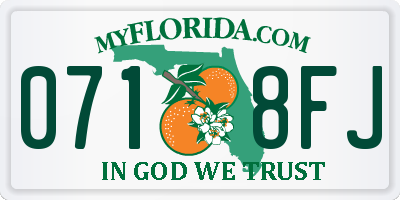 FL license plate 0718FJ