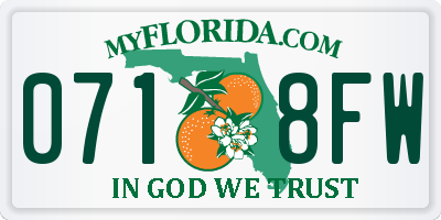 FL license plate 0718FW