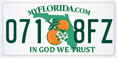 FL license plate 0718FZ