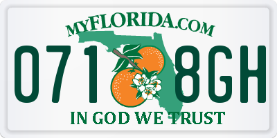 FL license plate 0718GH