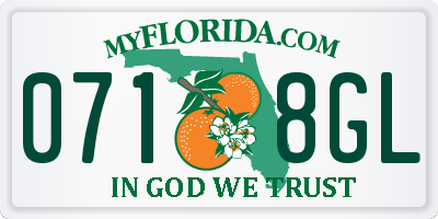 FL license plate 0718GL