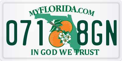 FL license plate 0718GN
