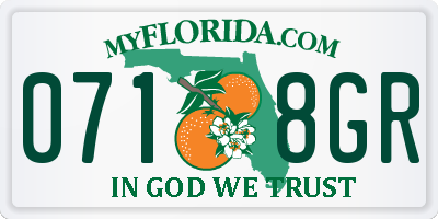 FL license plate 0718GR