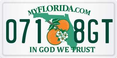 FL license plate 0718GT