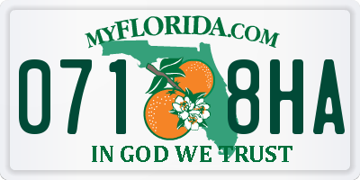 FL license plate 0718HA