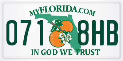 FL license plate 0718HB