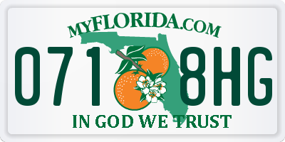 FL license plate 0718HG