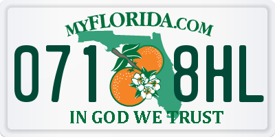 FL license plate 0718HL