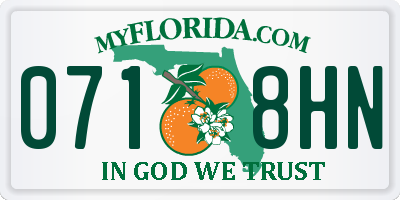FL license plate 0718HN
