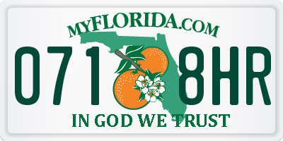 FL license plate 0718HR