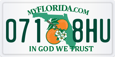 FL license plate 0718HU