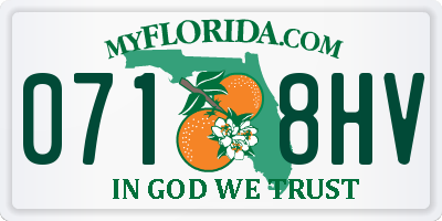 FL license plate 0718HV