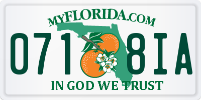 FL license plate 0718IA