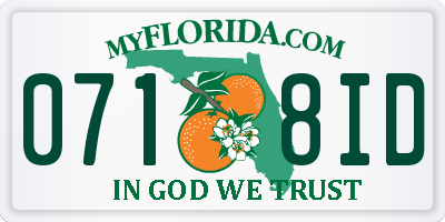 FL license plate 0718ID