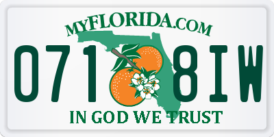 FL license plate 0718IW