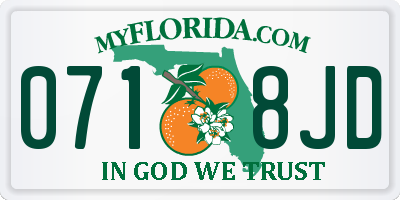 FL license plate 0718JD