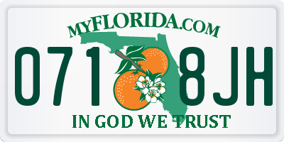 FL license plate 0718JH
