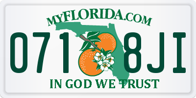 FL license plate 0718JI