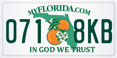 FL license plate 0718KB