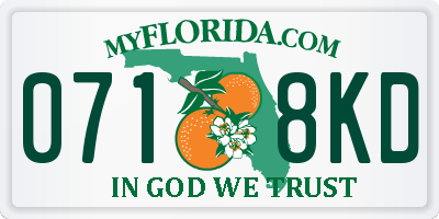 FL license plate 0718KD